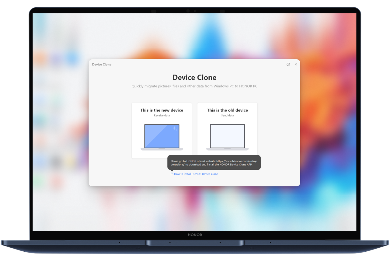 Steps to migrate data from old PC using Device Clone 1