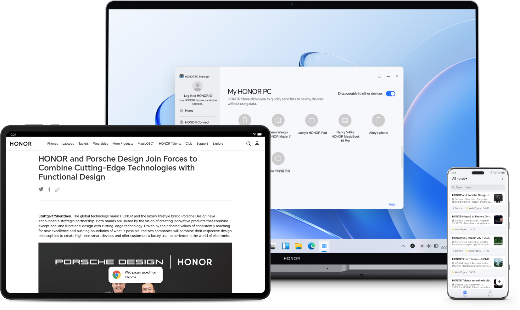 HONOR Notes, Collection tout-en-un