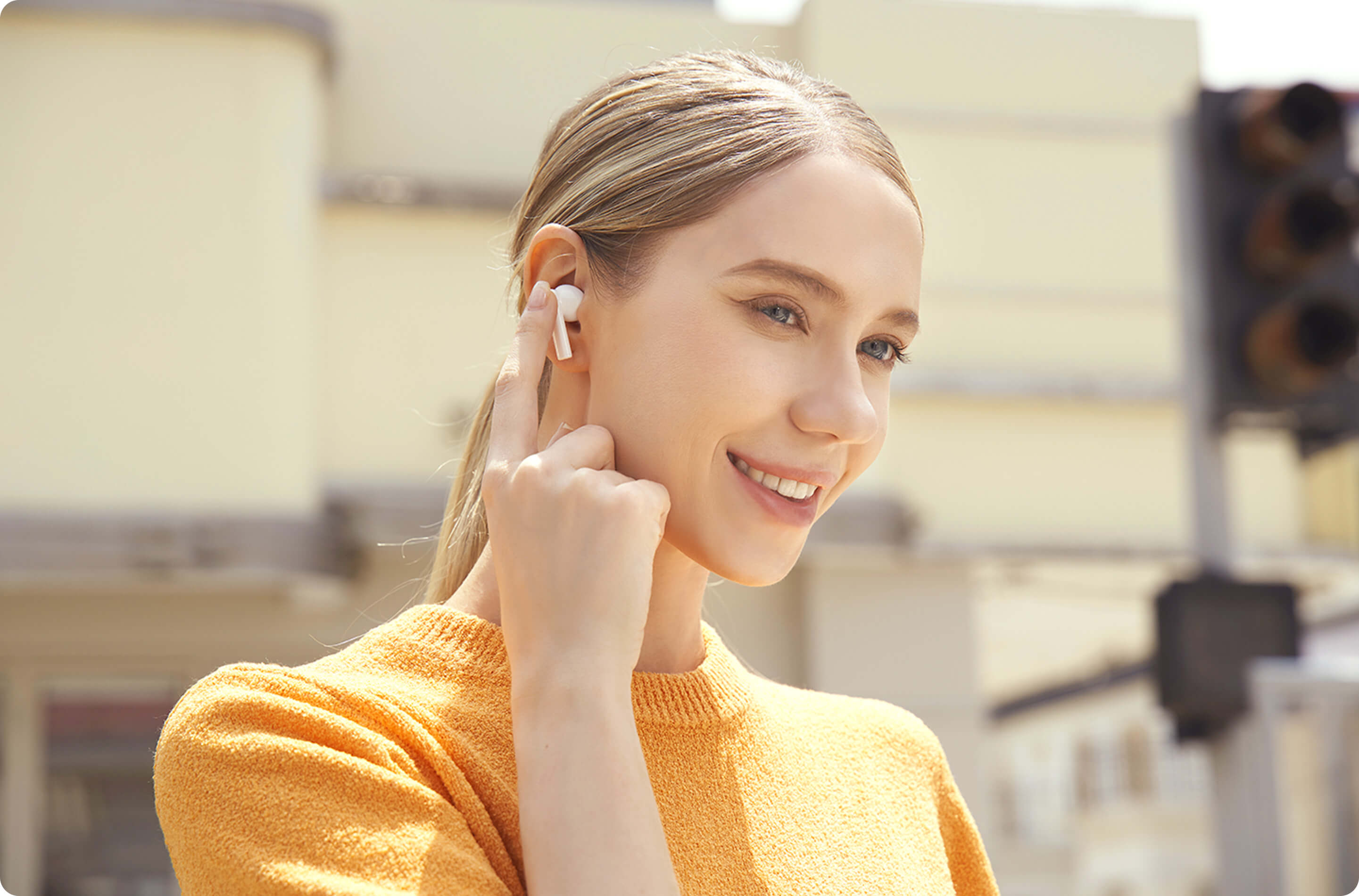Habilite a atenção plena Percepção do som ambiental externo em tempo real 