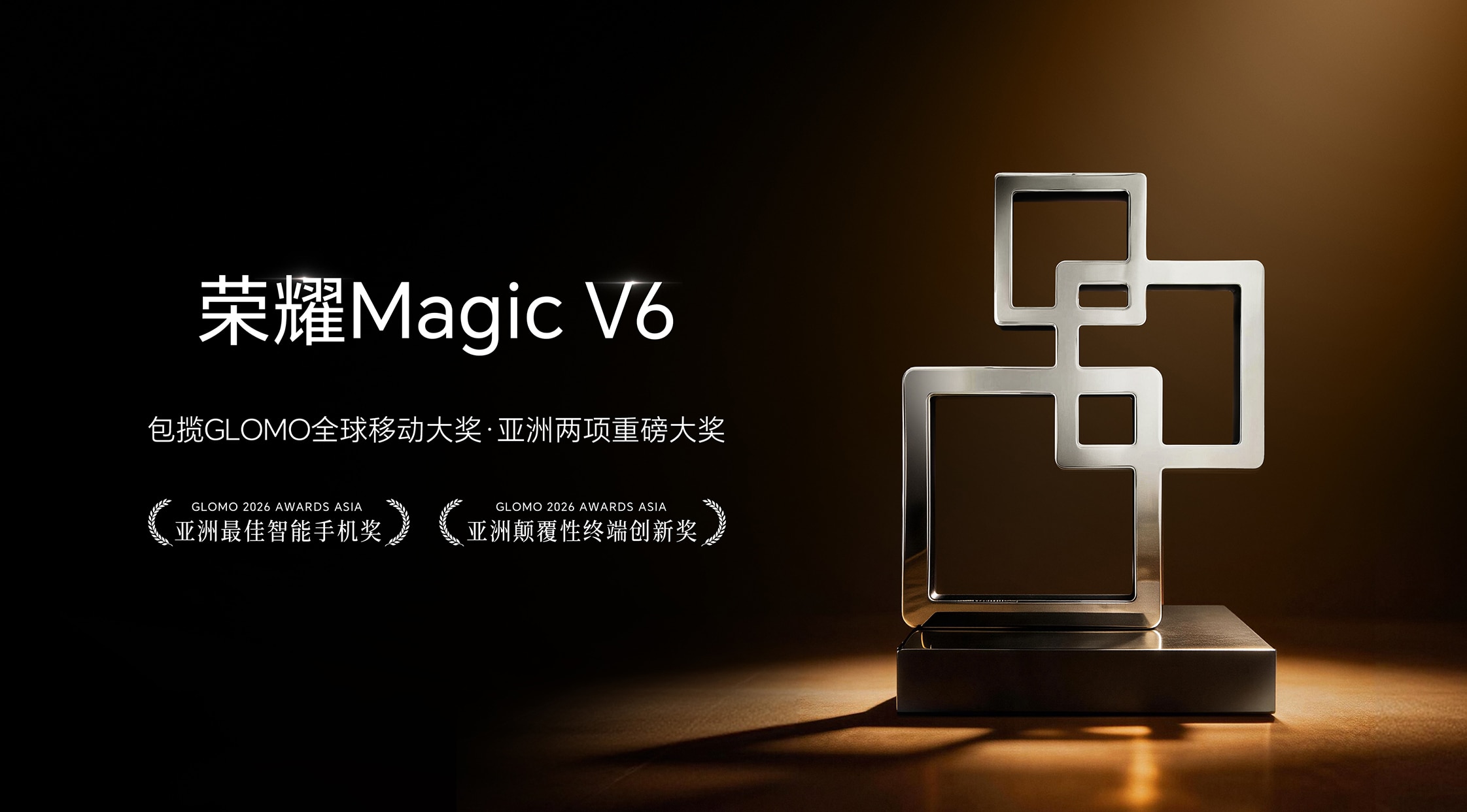 荣耀Magic V6获亚洲最佳智能手机和颠覆性终端创新双项大奖