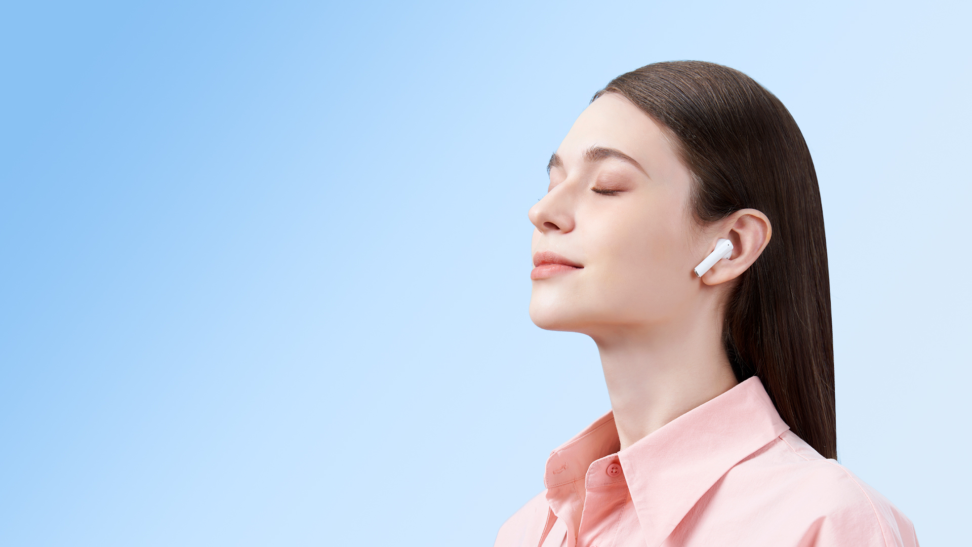 舒适半入耳设计 轻盈c小巧 羽感佩戴