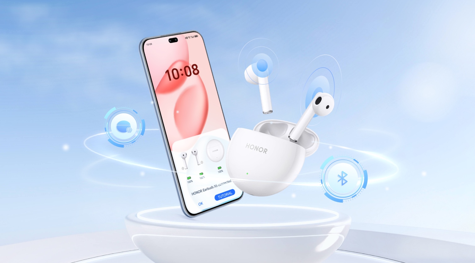 Cómo emparejar y restablecer de fábrica los auriculares Bluetooth HONOR (estuche de carga sin botón de emparejamiento)