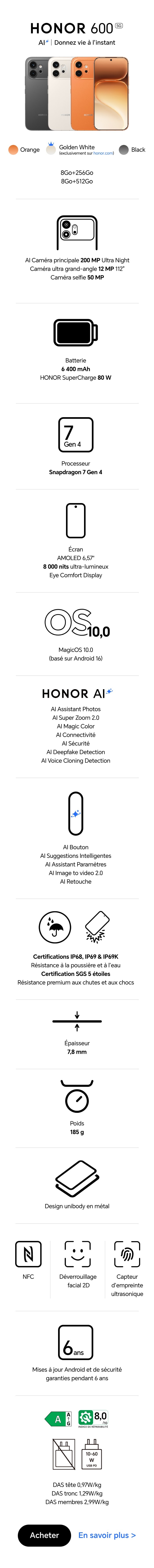 HONOR 600