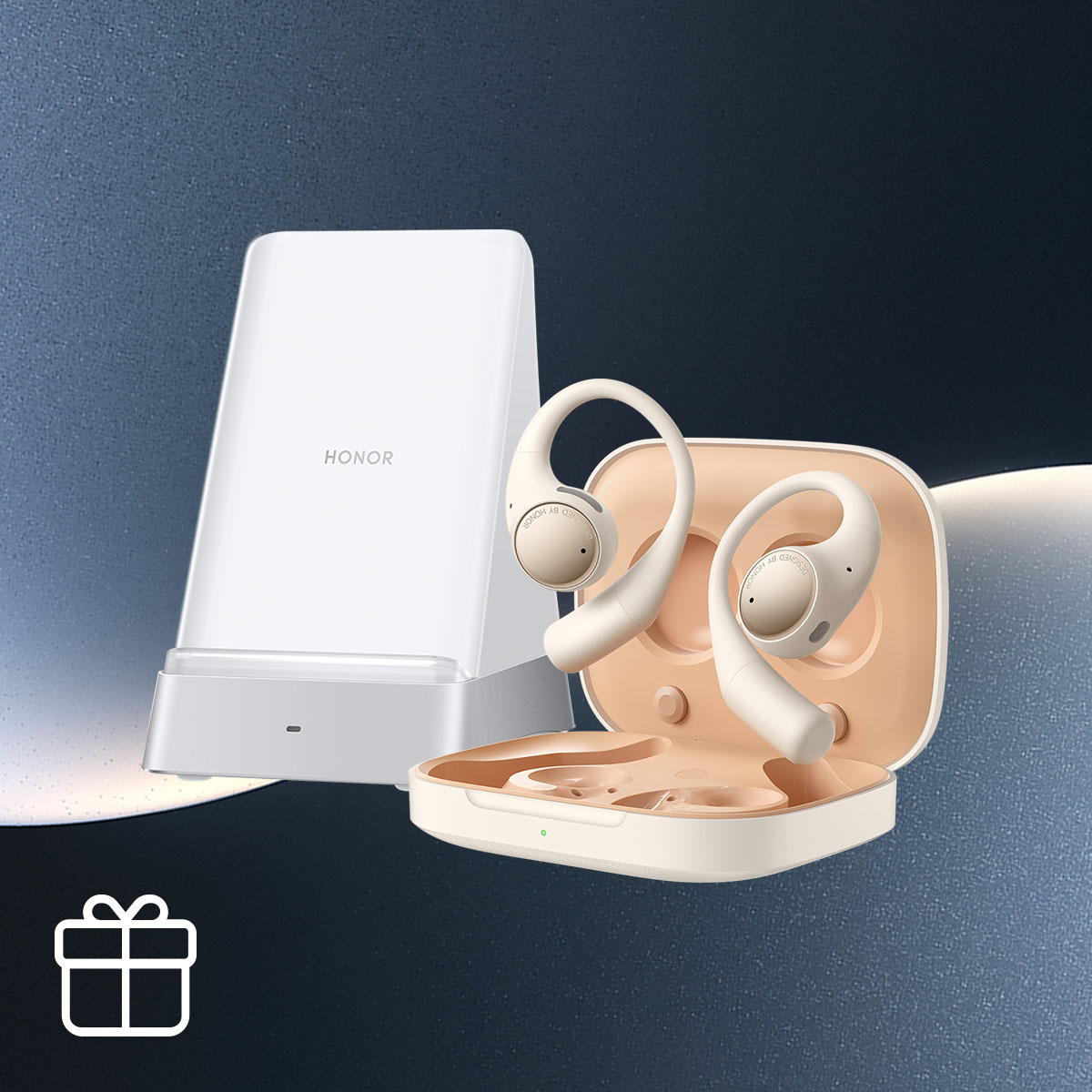 HONOR Earbuds Open + HONOR SuperCharge Wireless Charger Stand