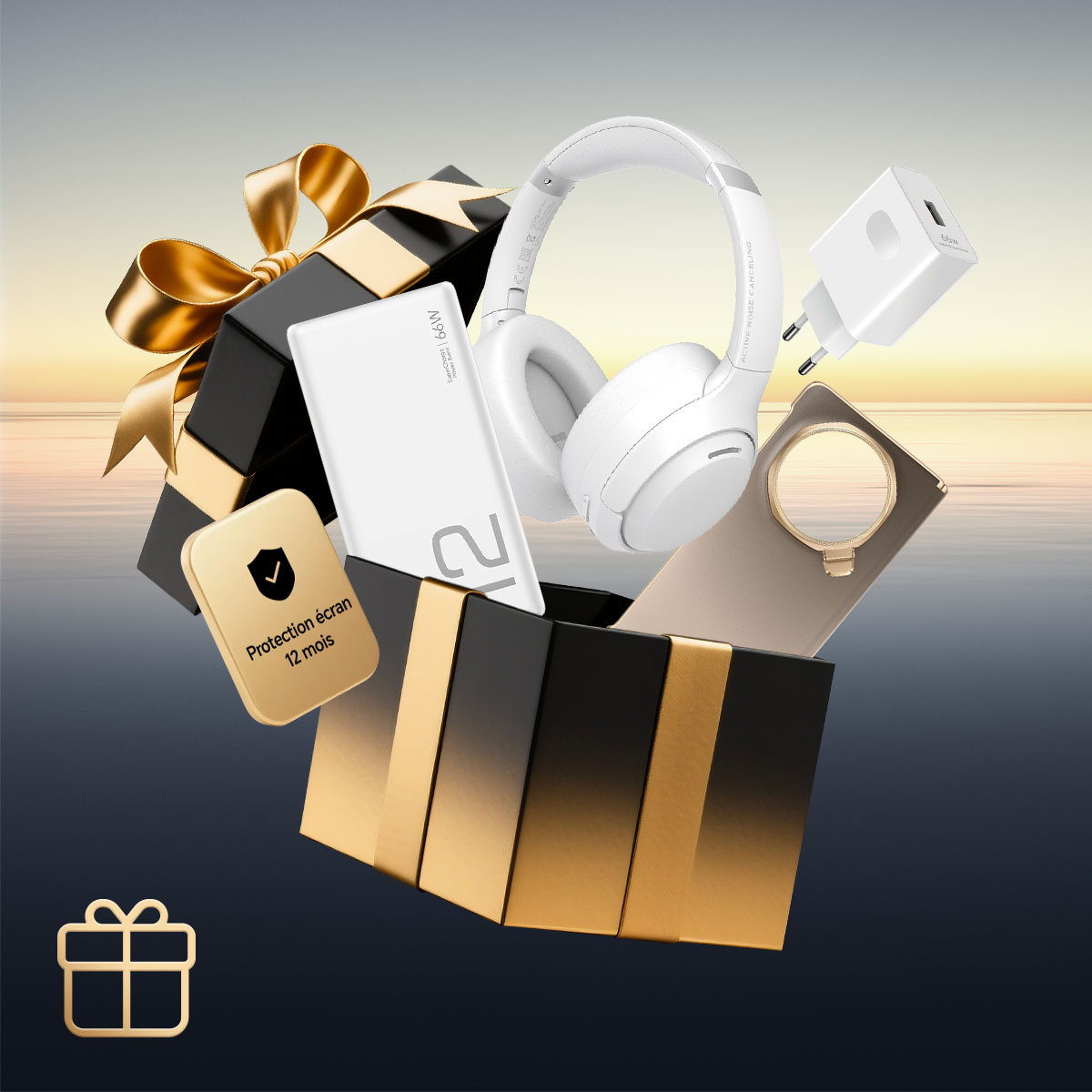 Cadeaux exclusifs: Batterie externe + Casque audio + SuperChargeur 66W+ Coque + Protection écran 12 mois