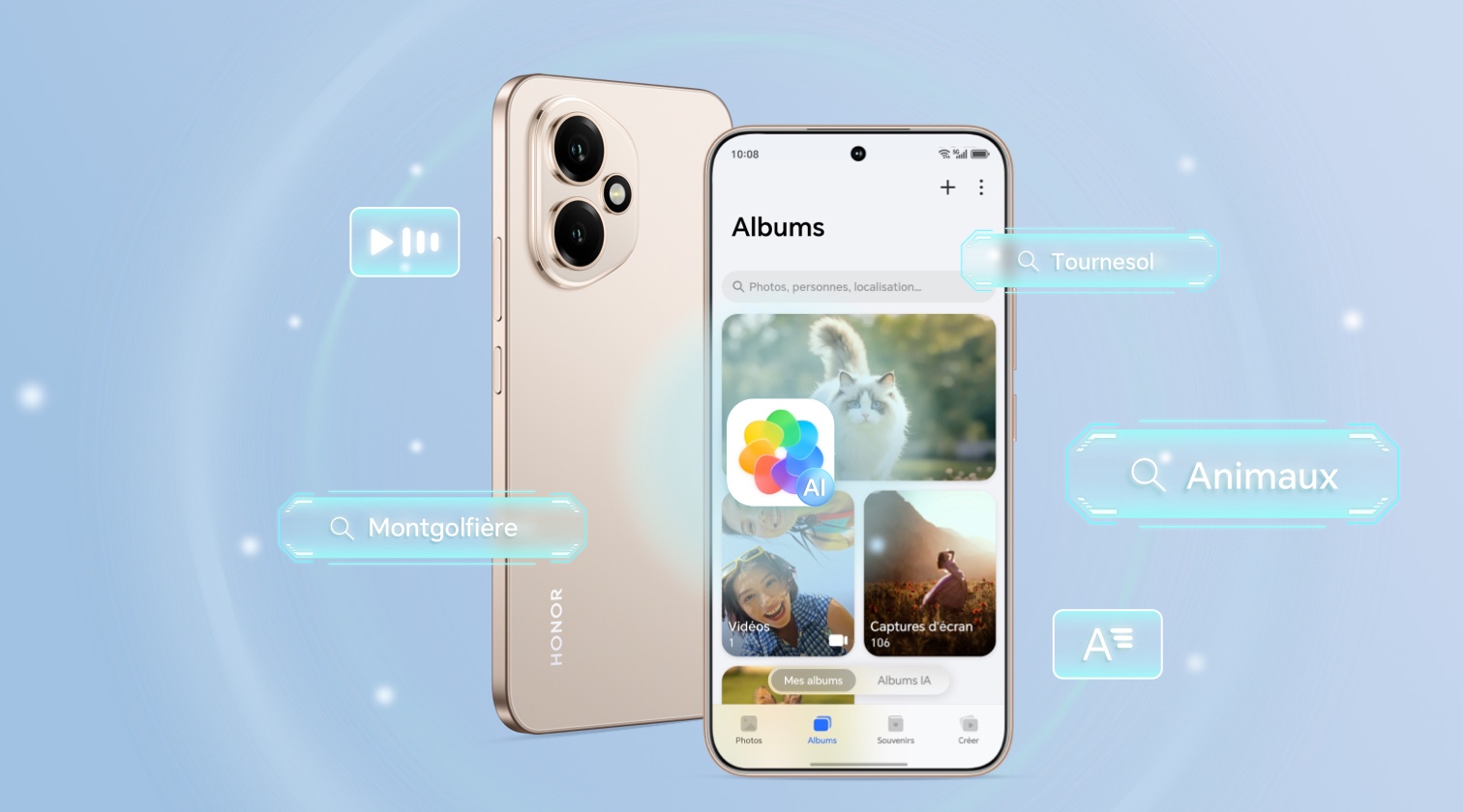 La recherche sémantique par IA et la création instantanée de films dans les albums HONOR
