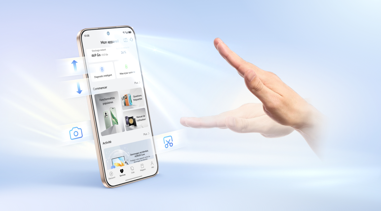 Comment configurer la commande par gestes sur mon téléphone portable HONOR ?