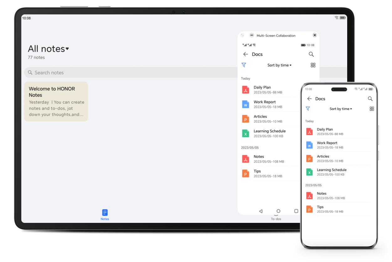 Multi-screen
                                        Collaboration: started on the phone, done on the pad.