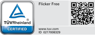 TÜV Rheinland Flicker-free certification