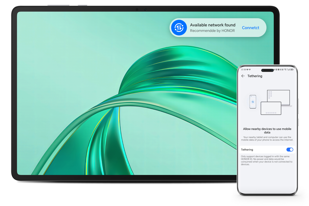 Connected Network Sharing, untuk Tablet Rangkaian Mudah Alih