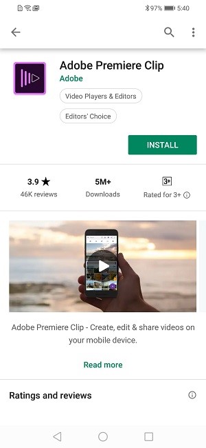Top 3 Affordable Smartphones in Malaysia- Adobe Premiere Clip