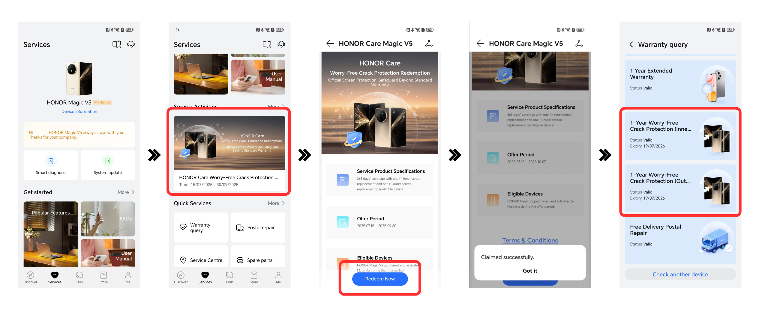 HONOR Magic V5 Crack Protection Claim Step