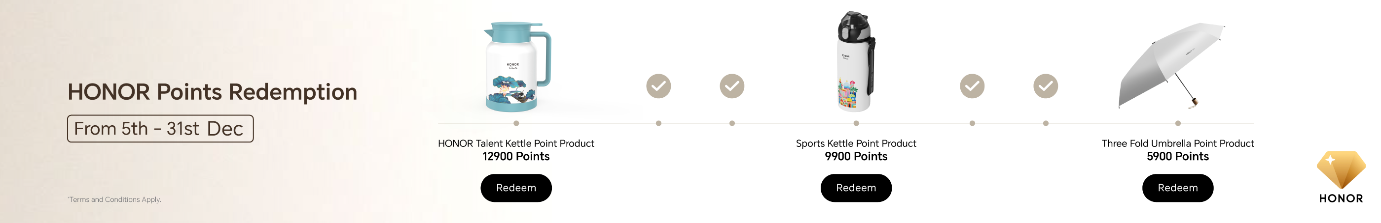 Use your HONOR Points to redeem products