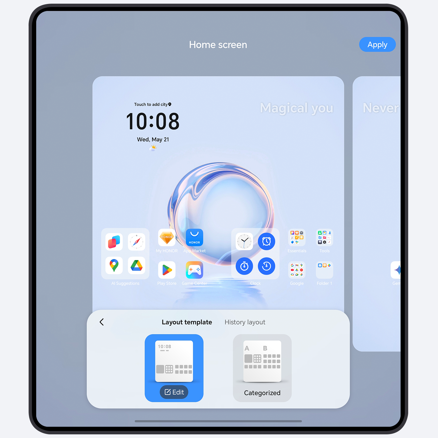 Customize Your Home Screen Layout with a Single Tap