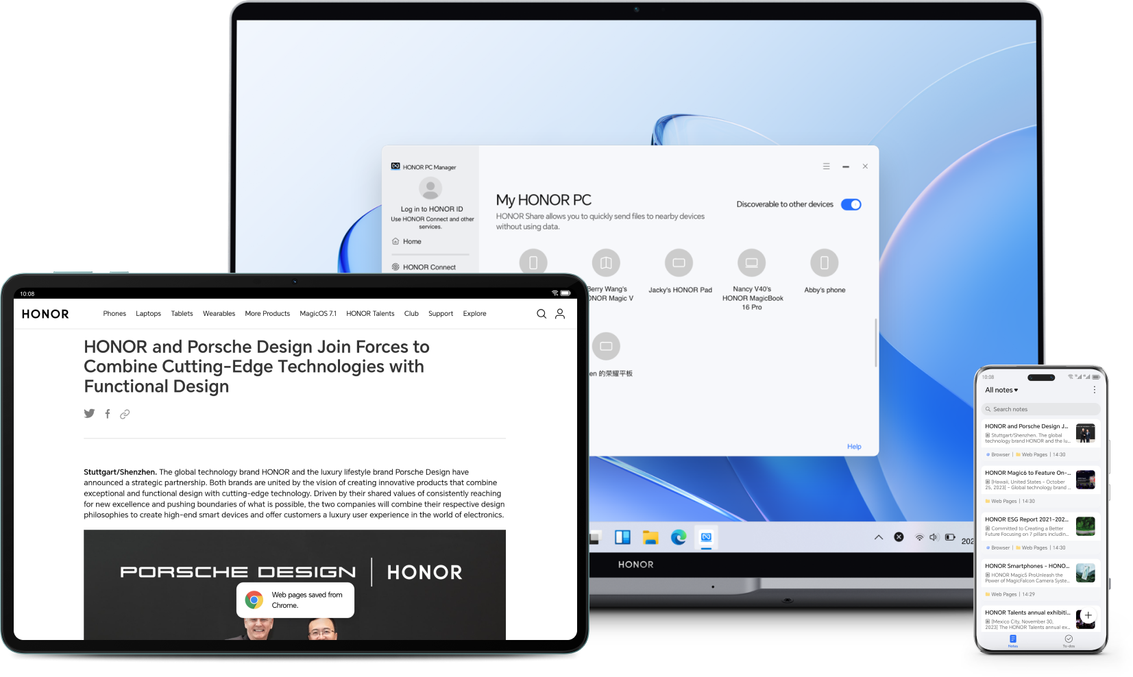 HONOR Notes, coleção completa