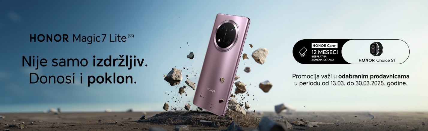 HONOR Magic7 Lite - Kupovinom telefona, HONOR Choice S1 pametni sat kao poklon
