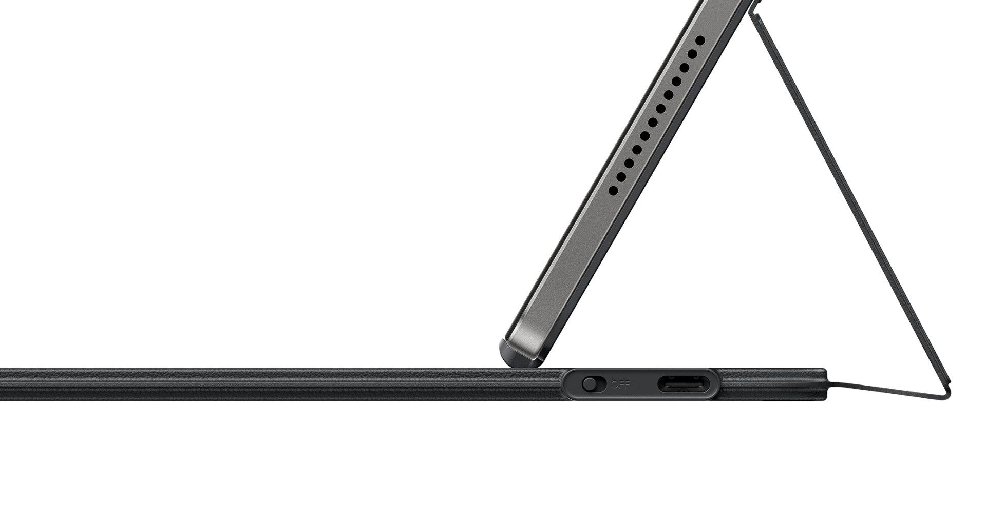 Large-angle opening for comfortable use. 3