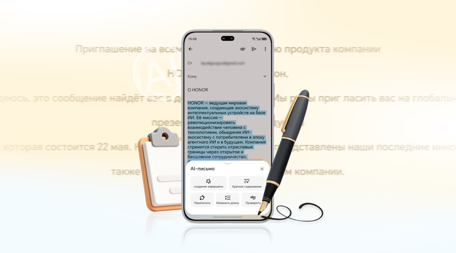 Пишите сообщения с помощью AI